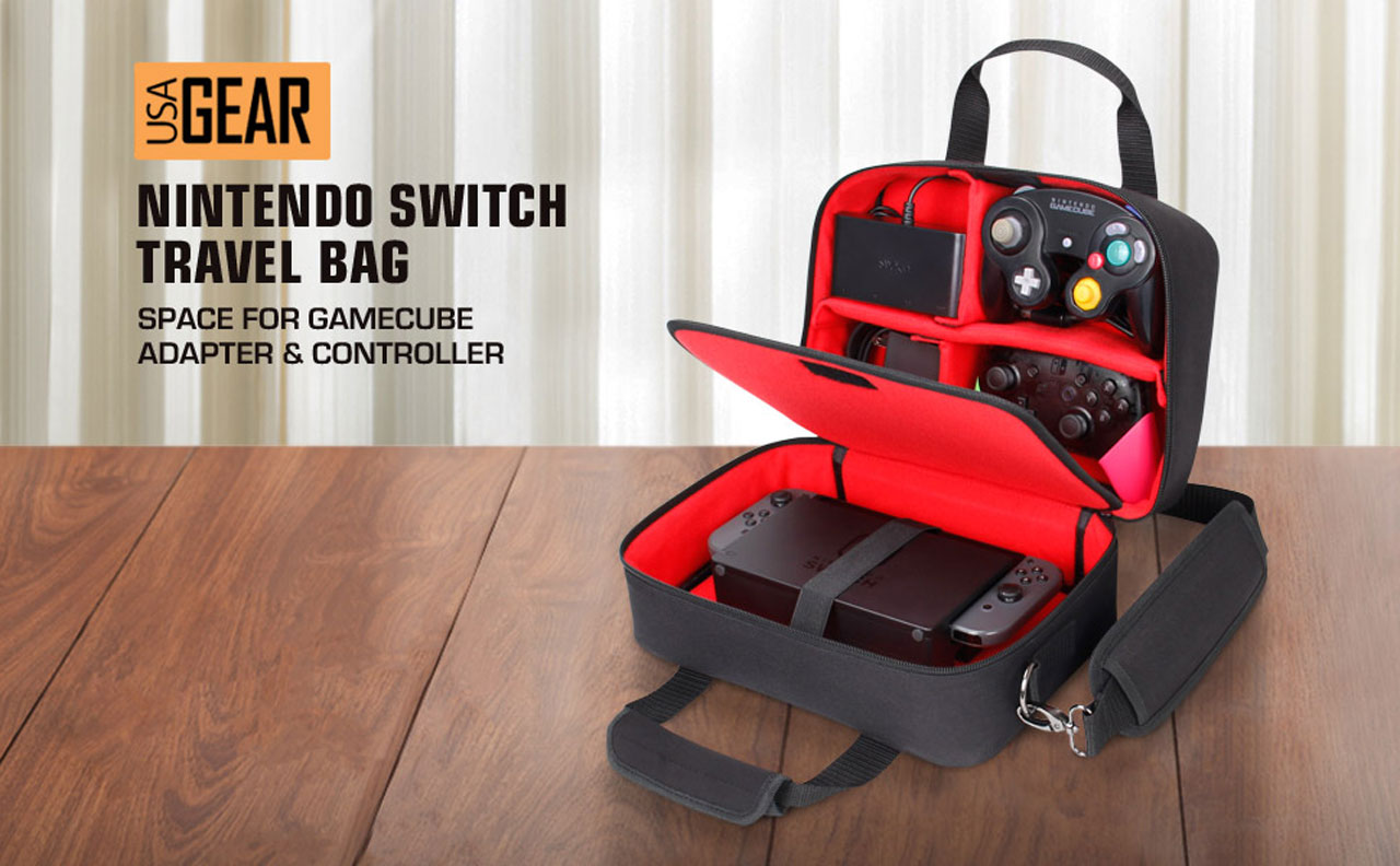 USA Gear Nintendo Switch Carry Case with Custom Storage Compartments